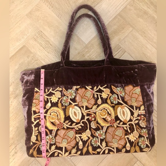 Anke Drechsel Handmade Velvet and Embroidered Tote - Picture 7 of 16